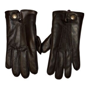 UGG Men's Rich Brown Leather Gloves
